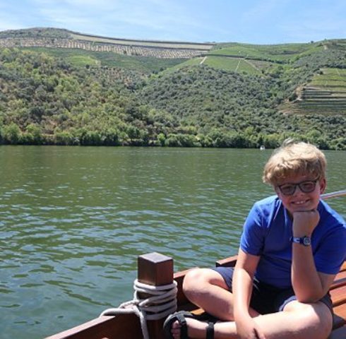 op een Rabelo-boot op de Douro