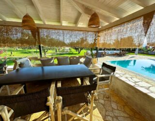 Zwembadlounge glamping Griekenland