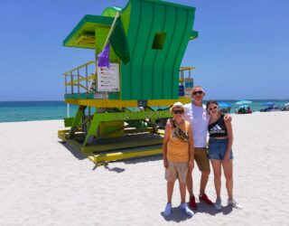 Gezin aan strandhuisje Miami Florida