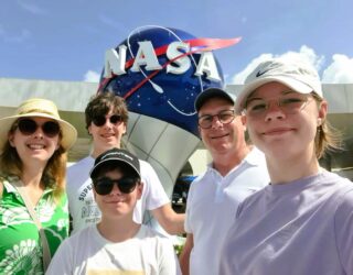 Gezin bij Kennedy Space Center