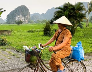 Fietser in Ninh Binh