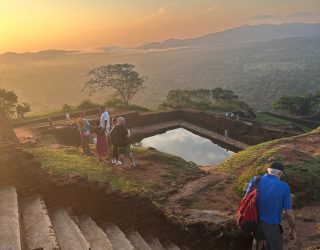 Zonsondergang op leeuwenrots